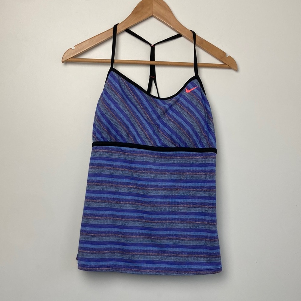 Nike|Striped Stretchy Workout Tank sz 14